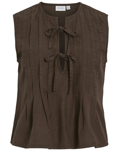 Vila - VITevira Tiestring Top - Slate Black